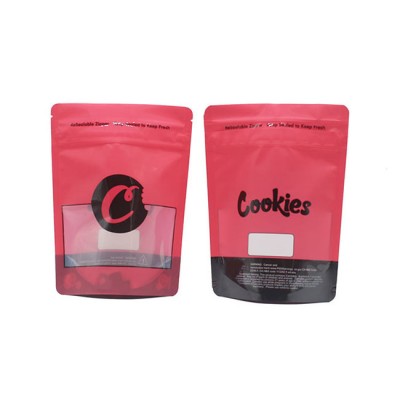 eco-friendly reusable sealable plastic smell proof frosted custom zip lock candy standing up clear cookies bags