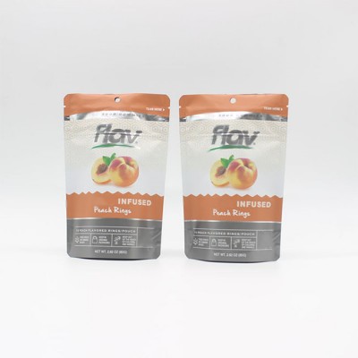 Wholesale Resealable Transparent Stand Up Zip Lock Plastic Pouch for peach rings packaging food bag