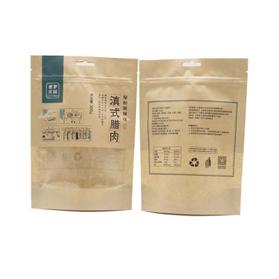 Chinese manufacturers biodegradable shopping new design white food sandwich meat brown kraft paper packaging bag