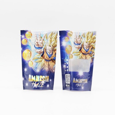 Custom printing recyclable stand up pouch with zip lock hologram plastic food bags