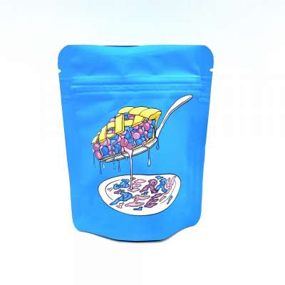 Ready to ship 3.5g smell proof with stickers berry pie pancake childproof plastic packaging cookies bags